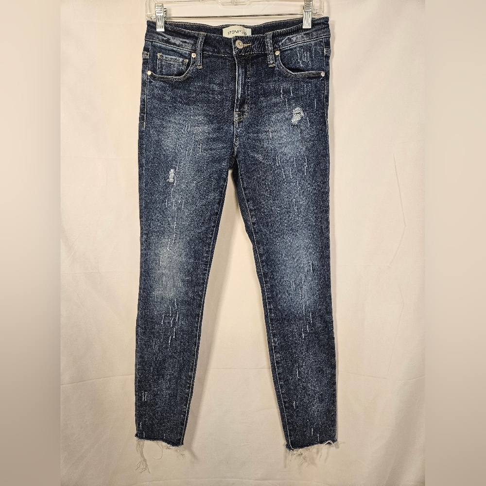 Stonefield Sloan Ankle Jeans Women’s 26x27 Distressed Raw Hem Stretch Skinny